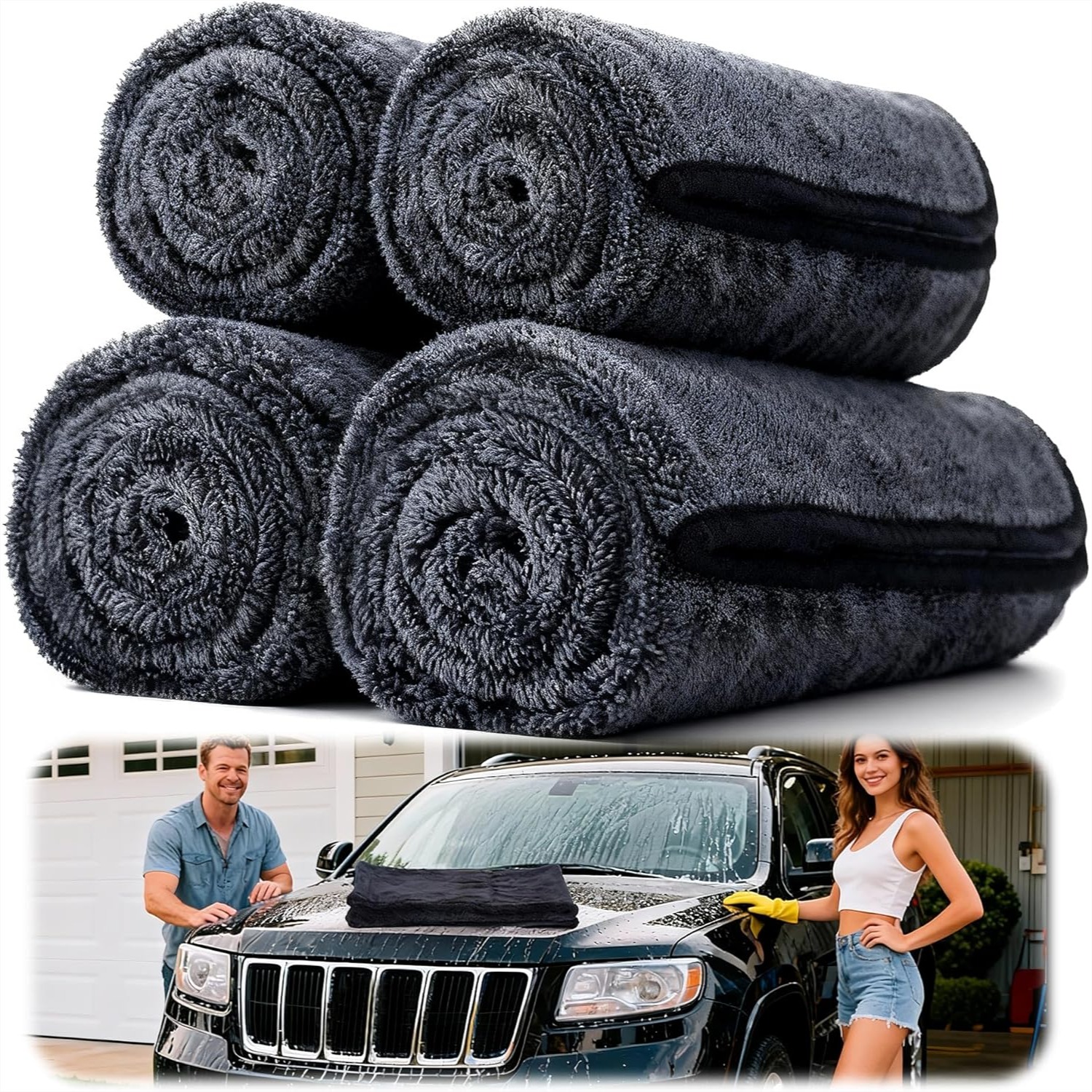 4PCS Microfiber Car Drying Tow - Microfiber Towel Detailing ulasan dan harga