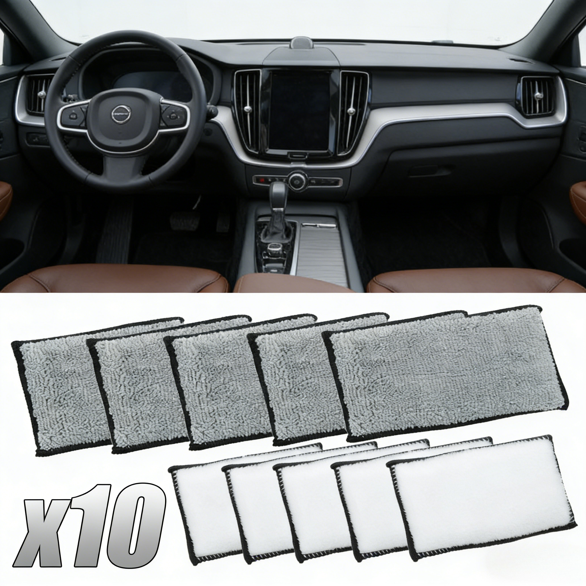 10Pcs Soft Double-Side Microfi - Leather Cleaner Interior ulasan dan harga