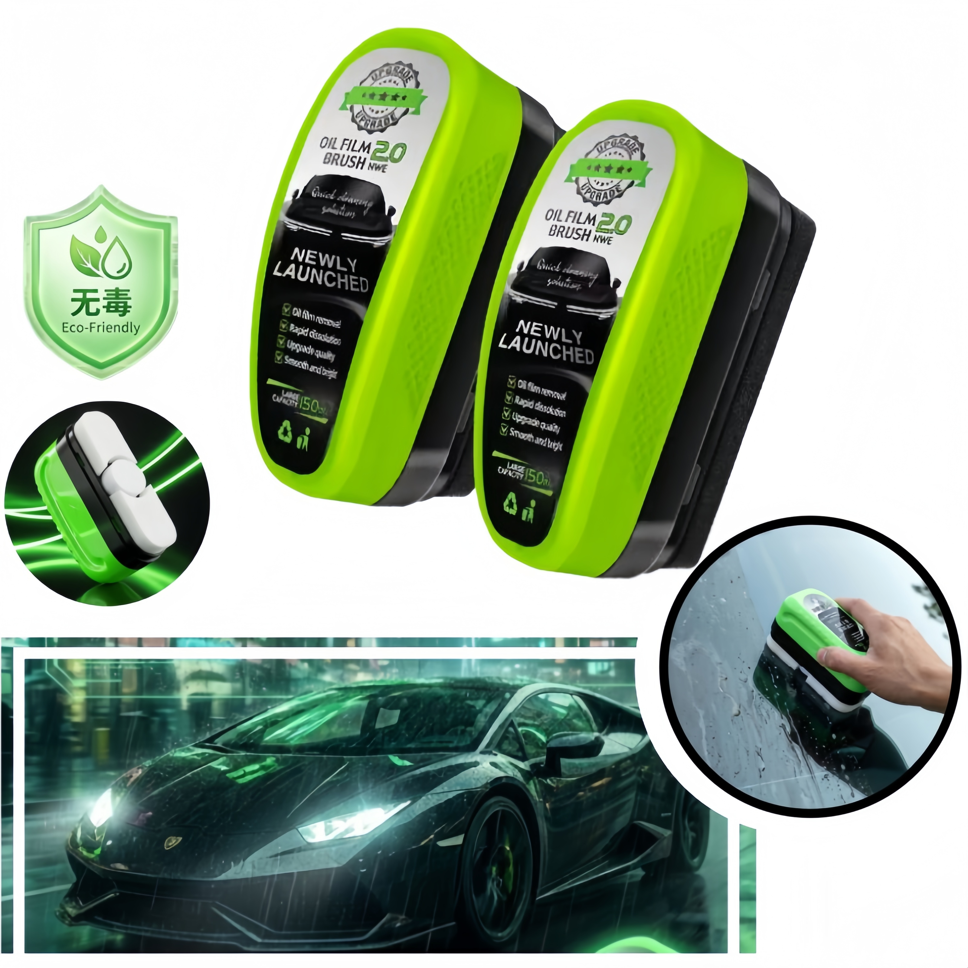 Non Toxic Car Glass Oil Film R - Car Cleaning Brush ulasan dan harga