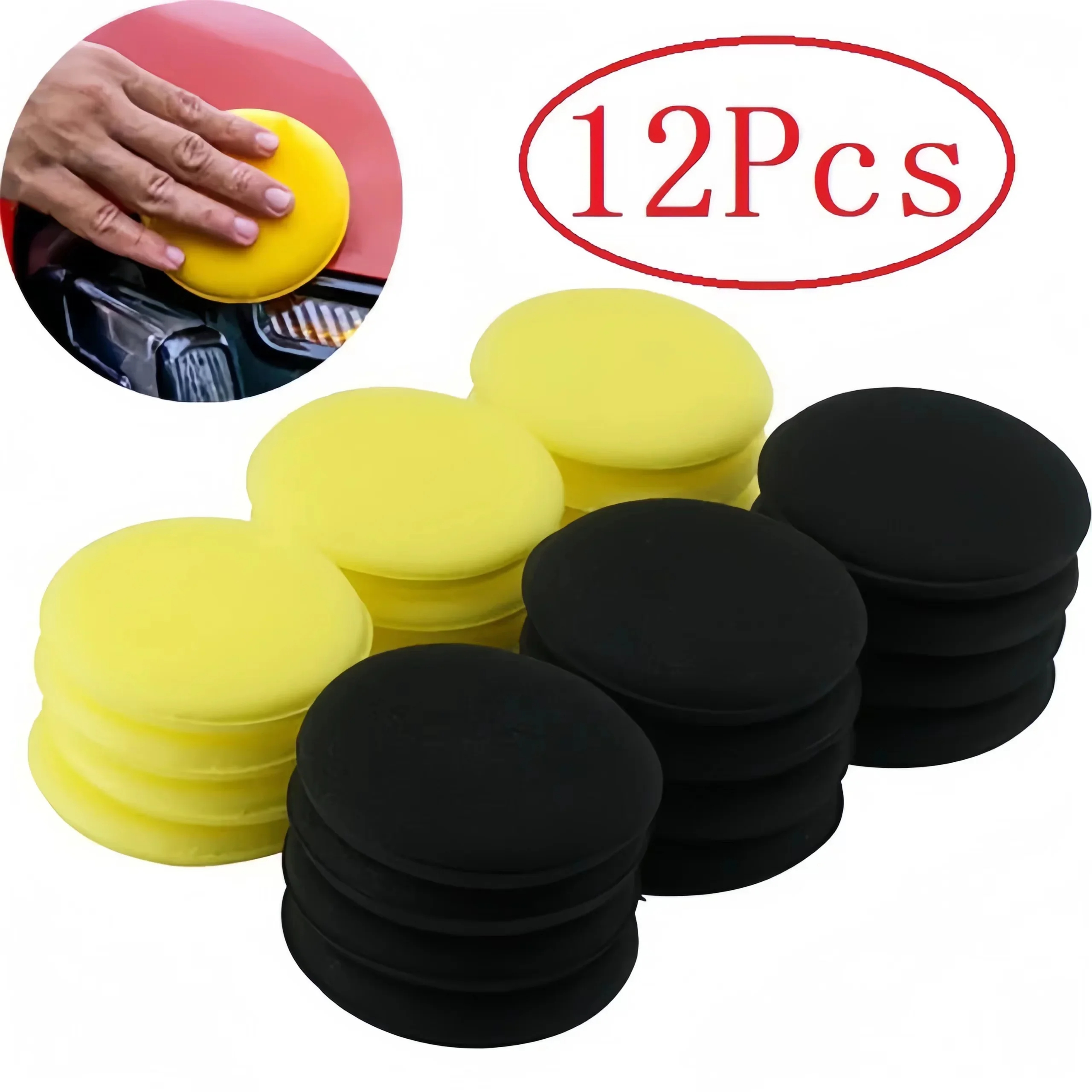 12Pcs Round Car Waxing Polish  - Wax Applicator Pad ulasan dan harga