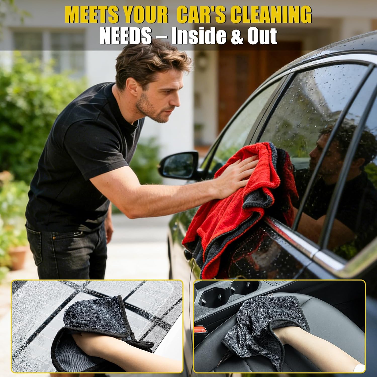 3-Pack Car Drying Towel Microf - Microfiber Towel Detailing ulasan dan harga