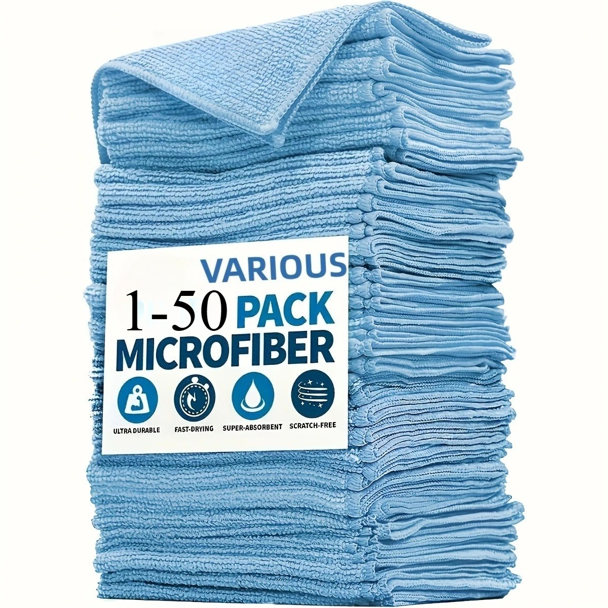 1-50pcs Light Blue Microfiber  - Microfiber Towel Detailing ulasan dan harga