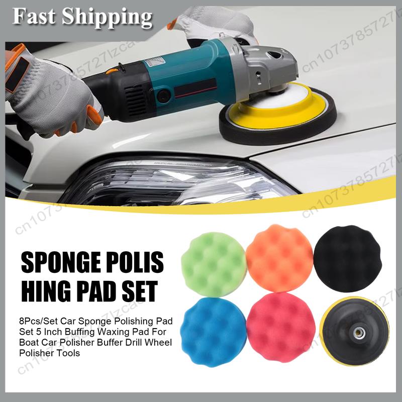 -A99Z 8Pcs/Set Car Sponge Poli - Polish Pad Set Buffer ulasan dan harga