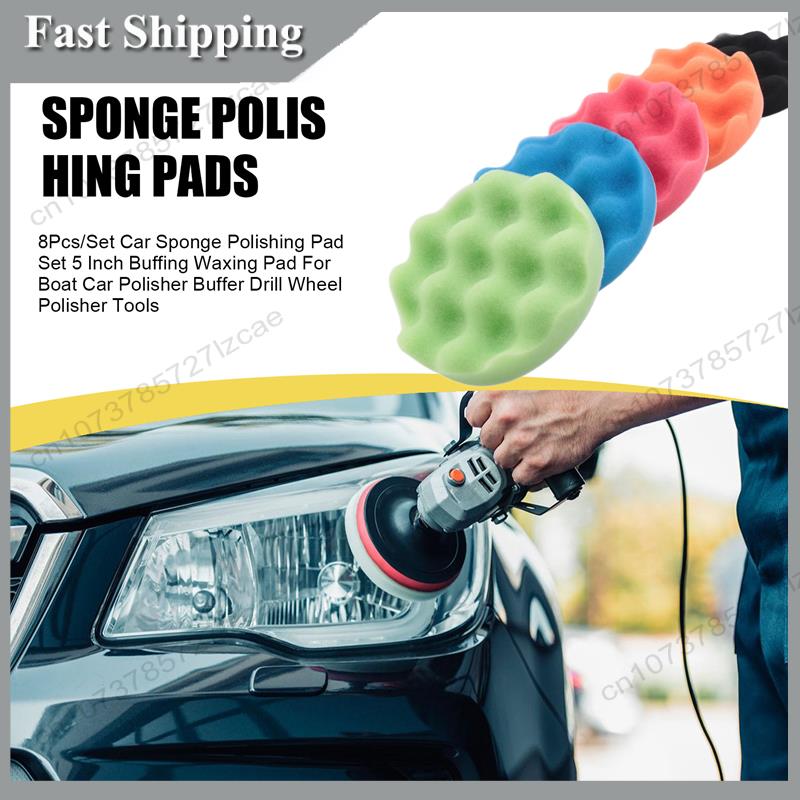 -A99Z 8Pcs/Set Car Sponge Poli - Polish Pad Set Buffer ulasan dan harga
