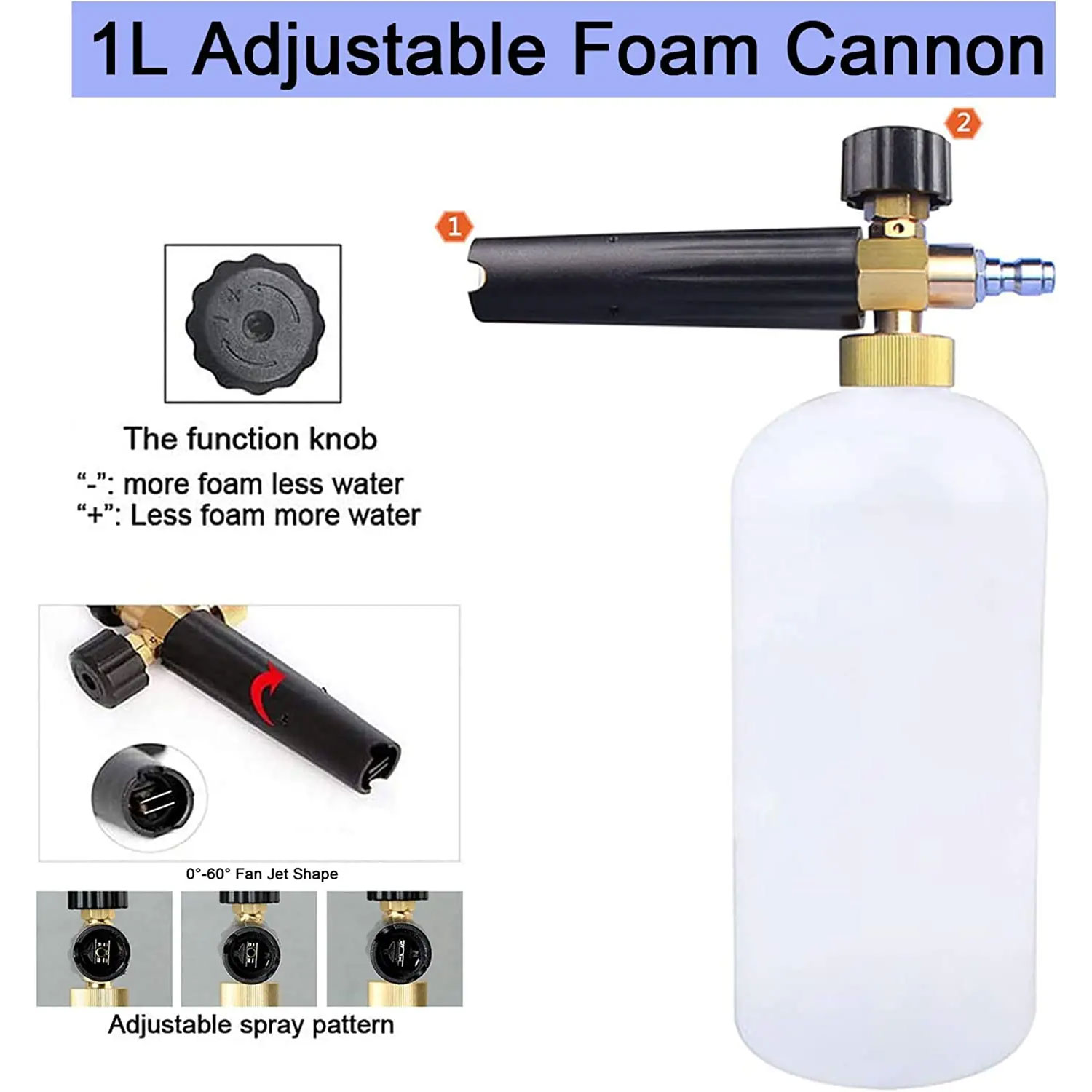 Snow Foam Cannon with 1/4 Inch - Pressure Washer Foam Gun ulasan dan harga