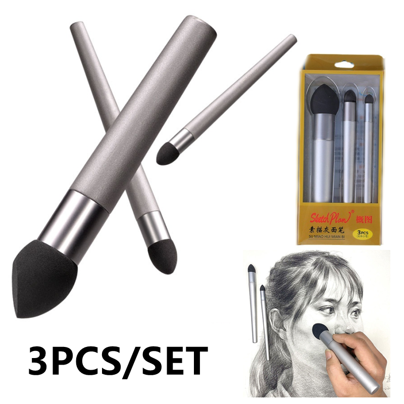 3Pcs Sketch Pen Brush Sponge W - Detailing Brush Set ulasan dan harga